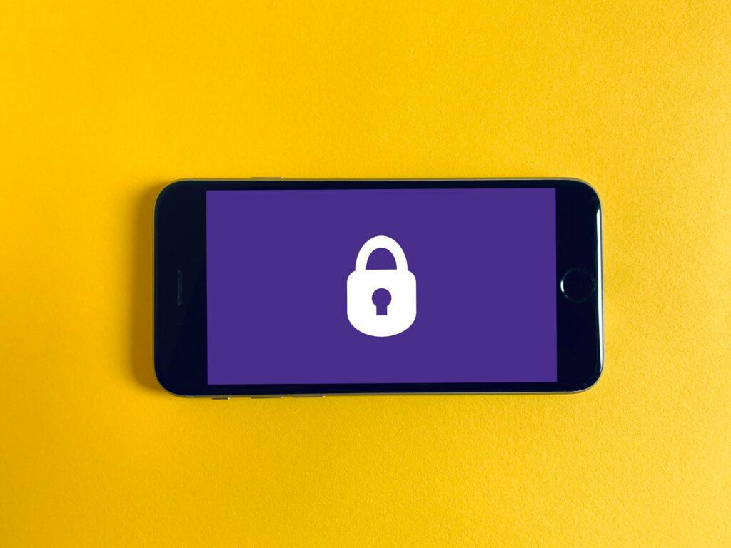 cyber, security, business, protection, black iphone 5 on yellow textile