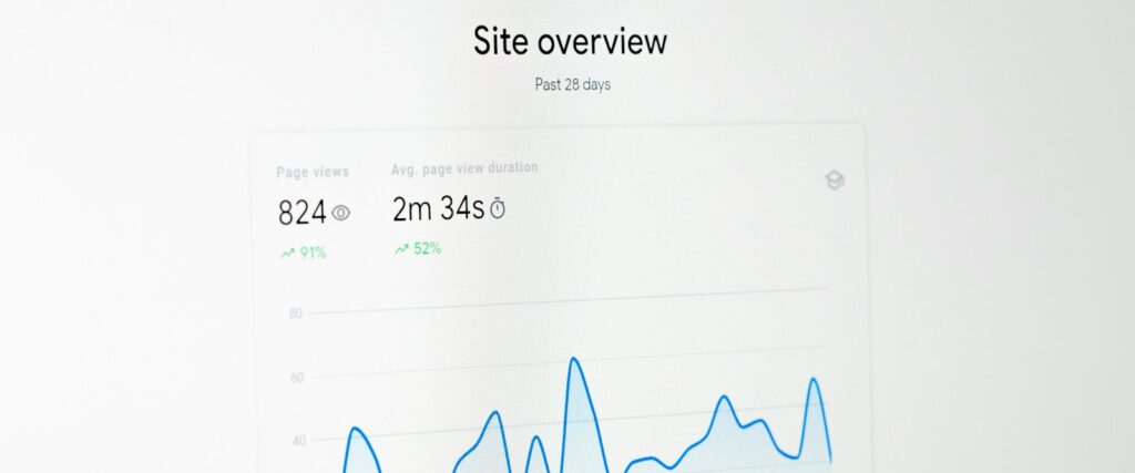 a computer screen with a line graph on it