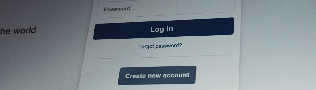 Facebook login screen with email and password fields